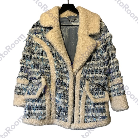 SomeOthers Jackets & Coats Fringe Mixed Media Sherpa Double Layer